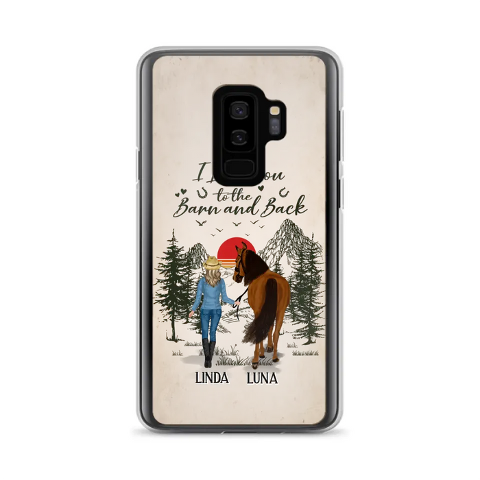 Custom Personalized Horse Girl Phone Case - Upto 6 Horses - Mother's Day Gift Idea Horse Lovers - I Love You To The Barn And Back - Case For iPhone/Samsung