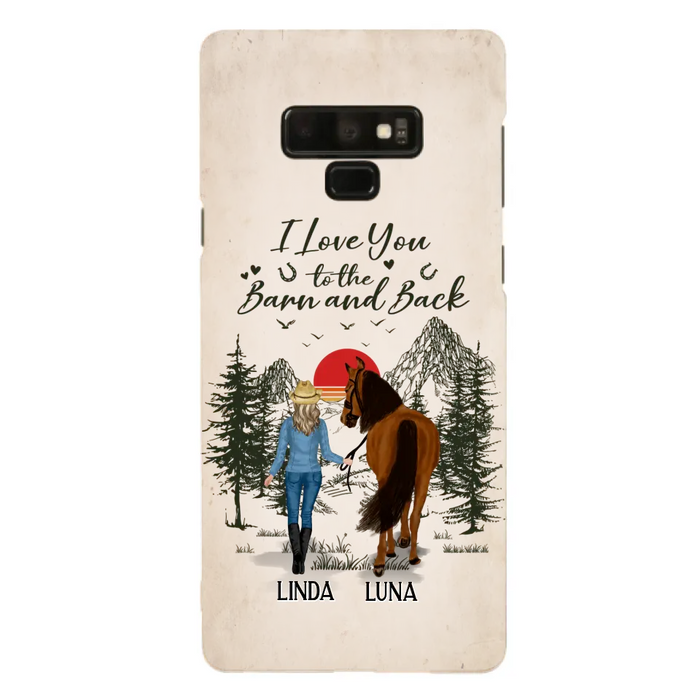 Custom Personalized Horse Girl Phone Case - Upto 6 Horses - Mother's Day Gift Idea Horse Lovers - I Love You To The Barn And Back - Case For iPhone/Samsung