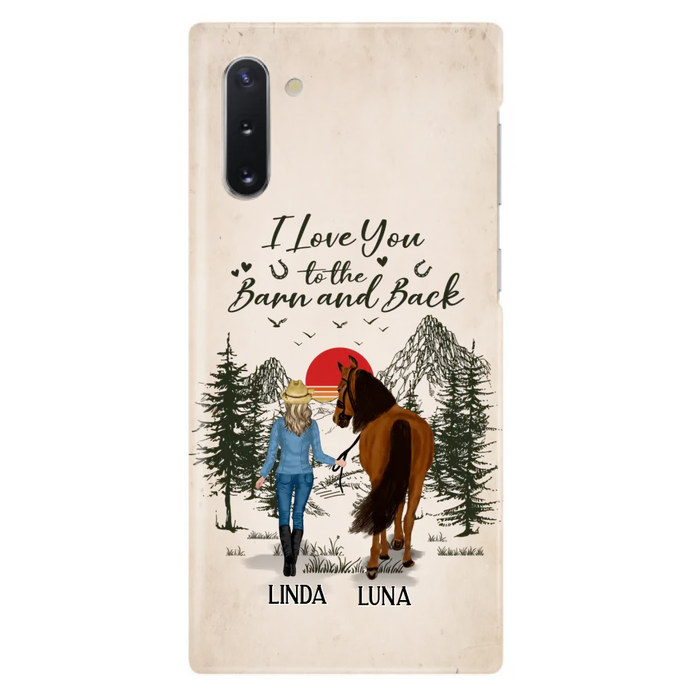 Custom Personalized Horse Girl Phone Case - Upto 6 Horses - Mother's Day Gift Idea Horse Lovers - I Love You To The Barn And Back - Case For iPhone/Samsung