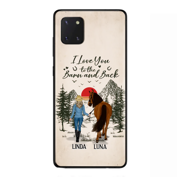 Custom Personalized Horse Girl Phone Case - Upto 6 Horses - Mother's Day Gift Idea Horse Lovers - I Love You To The Barn And Back - Case For iPhone/Samsung