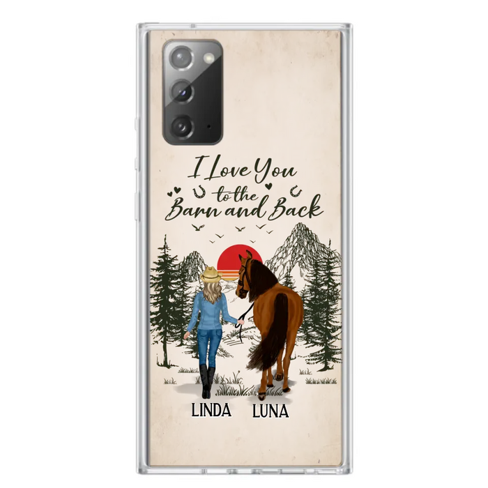 Custom Personalized Horse Girl Phone Case - Upto 6 Horses - Mother's Day Gift Idea Horse Lovers - I Love You To The Barn And Back - Case For iPhone/Samsung