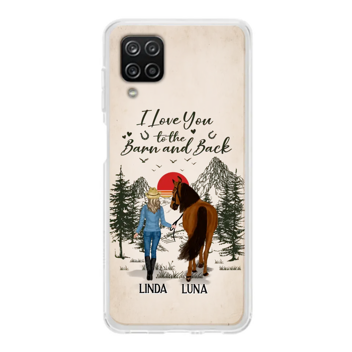 Custom Personalized Horse Girl Phone Case - Upto 6 Horses - Mother's Day Gift Idea Horse Lovers - I Love You To The Barn And Back - Case For iPhone/Samsung