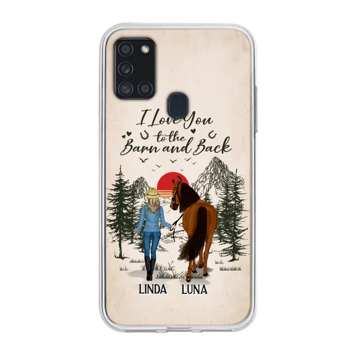 Custom Personalized Horse Girl Phone Case - Upto 6 Horses - Mother's Day Gift Idea Horse Lovers - I Love You To The Barn And Back - Case For iPhone/Samsung