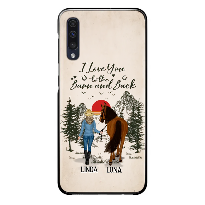 Custom Personalized Horse Girl Phone Case - Upto 6 Horses - Mother's Day Gift Idea Horse Lovers - I Love You To The Barn And Back - Case For iPhone/Samsung