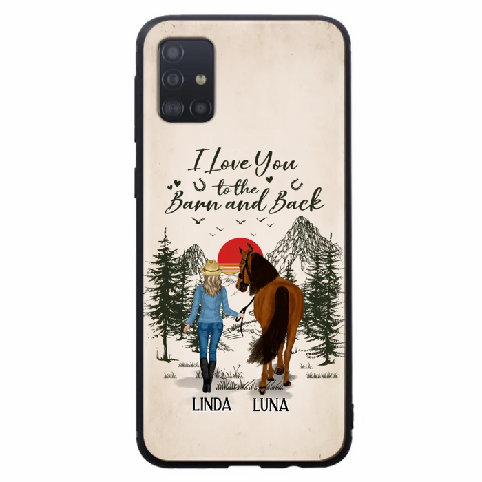 Custom Personalized Horse Girl Phone Case - Upto 6 Horses - Mother's Day Gift Idea Horse Lovers - I Love You To The Barn And Back - Case For iPhone/Samsung