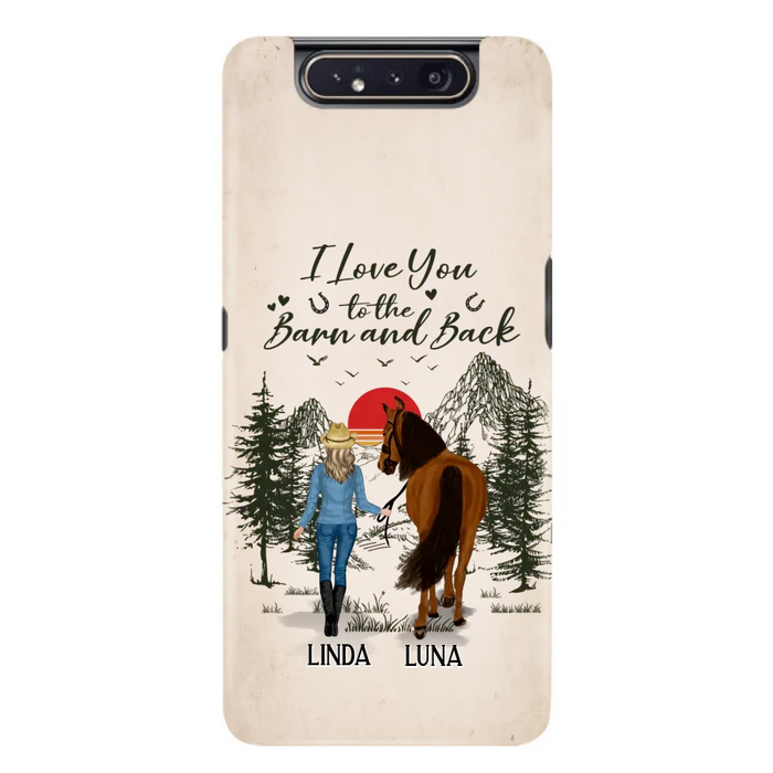 Custom Personalized Horse Girl Phone Case - Upto 6 Horses - Mother's Day Gift Idea Horse Lovers - I Love You To The Barn And Back - Case For iPhone/Samsung