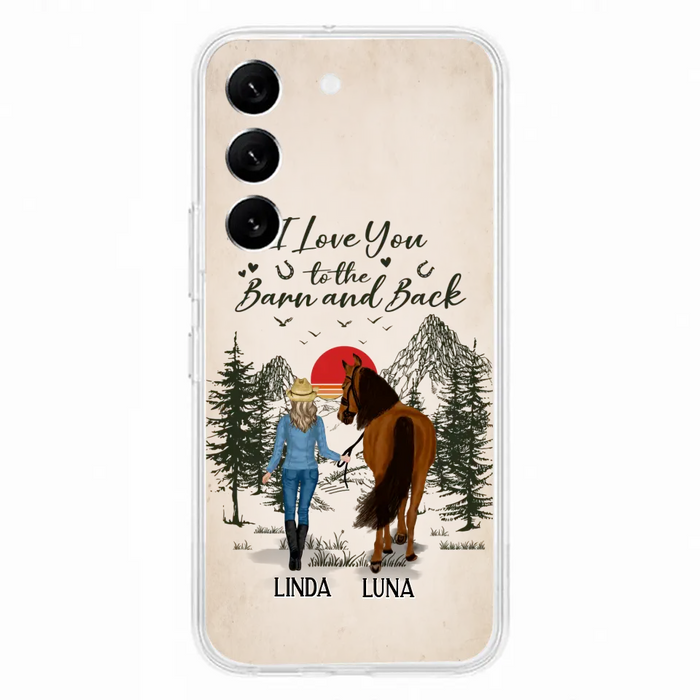 Custom Personalized Horse Girl Phone Case - Upto 6 Horses - Mother's Day Gift Idea Horse Lovers - I Love You To The Barn And Back - Case For iPhone/Samsung