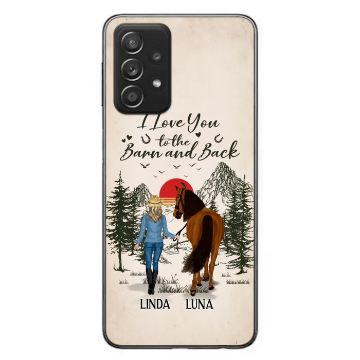 Custom Personalized Horse Girl Phone Case - Upto 6 Horses - Mother's Day Gift Idea Horse Lovers - I Love You To The Barn And Back - Case For iPhone/Samsung