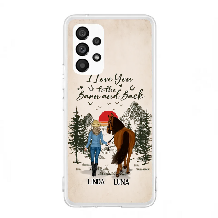 Custom Personalized Horse Girl Phone Case - Upto 6 Horses - Mother's Day Gift Idea Horse Lovers - I Love You To The Barn And Back - Case For iPhone/Samsung