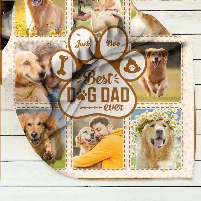 Custom Personalized Dog Dad Single Layer Fleece/ Quilt Blanket - Upload Photos - Father's Day Gift Idea for Dog Owners - Best Dog Dad Ever