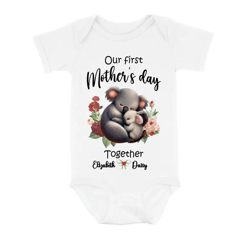 Personalized Koala Baby Onesie/T-Shirt - Gift Idea for Baby/Mother's Day - Our First Mother's Day Together
