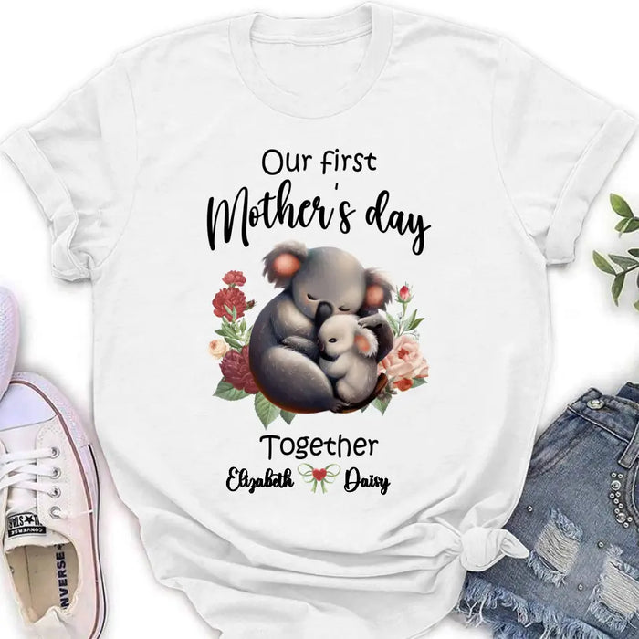 Custom Personalized Koala Baby Onesie/T-Shirt - Gift Idea for Baby/Mother's Day - Our First Mother's Day Together