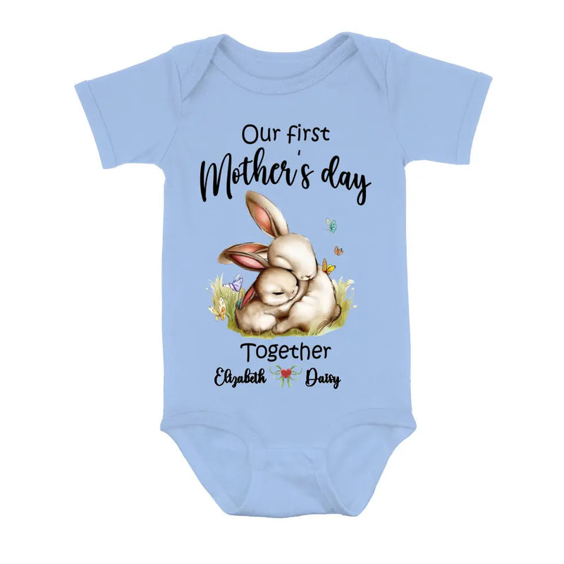 Personalized Rabbit Baby Onesie/T-Shirt - Gift Idea for Baby/Mother's Day - Our First Mother's Day Together