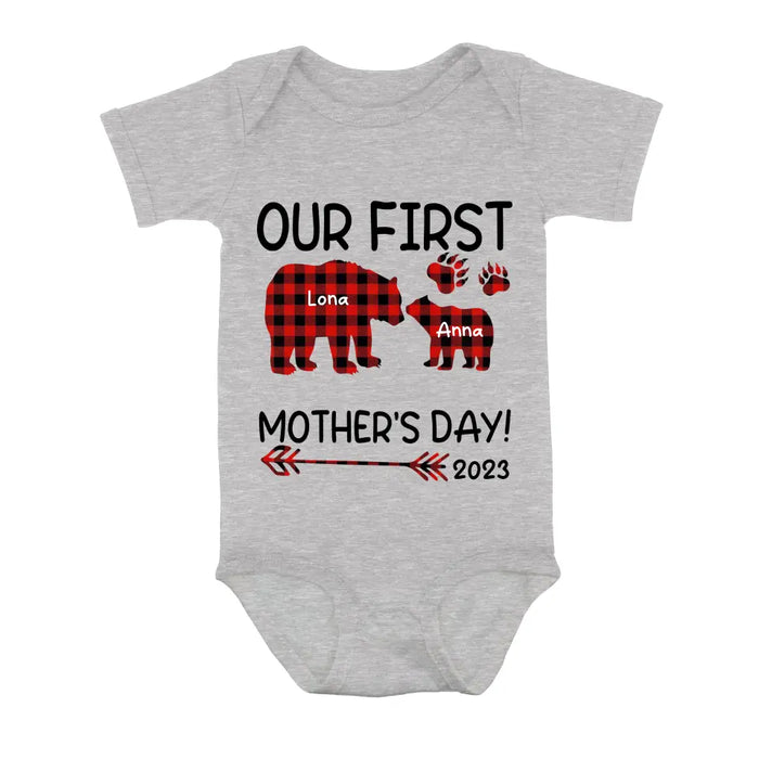 Custom Personalized Bear Shirt/Baby Onesie - Gift Idea For Mother's Day - Our First Mother's Day 2023