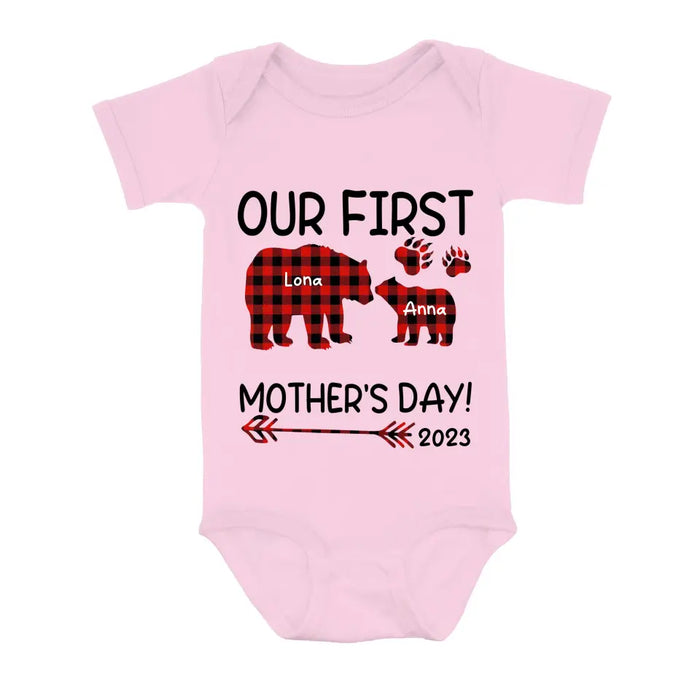 Custom Personalized Bear Shirt/Baby Onesie - Gift Idea For Mother's Day - Our First Mother's Day 2023