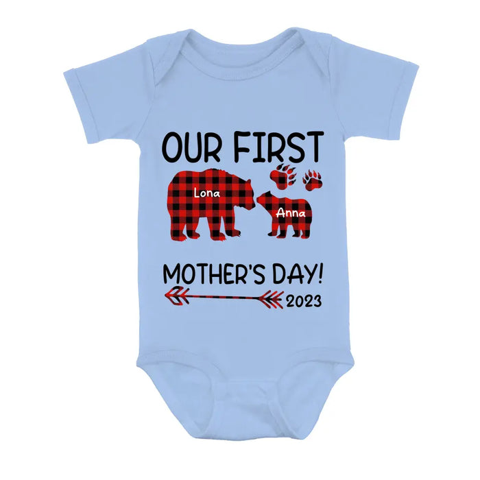 Custom Personalized Bear Shirt/Baby Onesie - Gift Idea For Mother's Day - Our First Mother's Day 2023