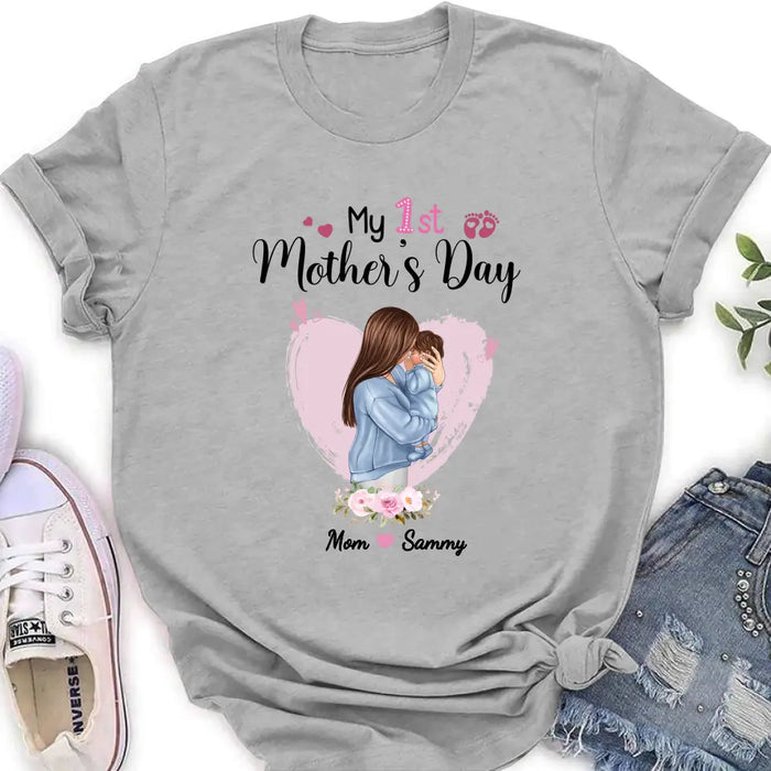 Custom Personalized Mother T-shirt/ Long Sleeve/ Sweatshirt/ Hoodie - Mother's Day Gift Idea - My 1st Mother's Day