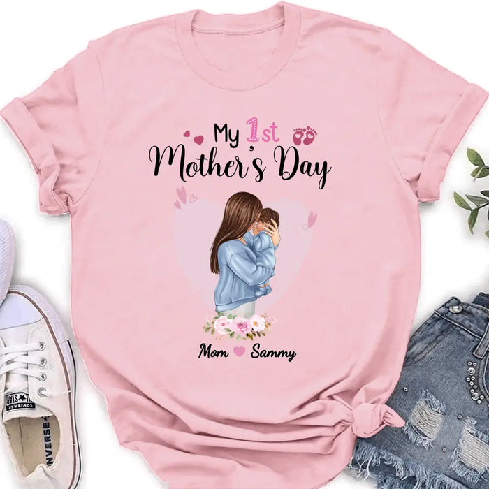 Custom Personalized Mother T-shirt/ Long Sleeve/ Sweatshirt/ Hoodie - Mother's Day Gift Idea - My 1st Mother's Day