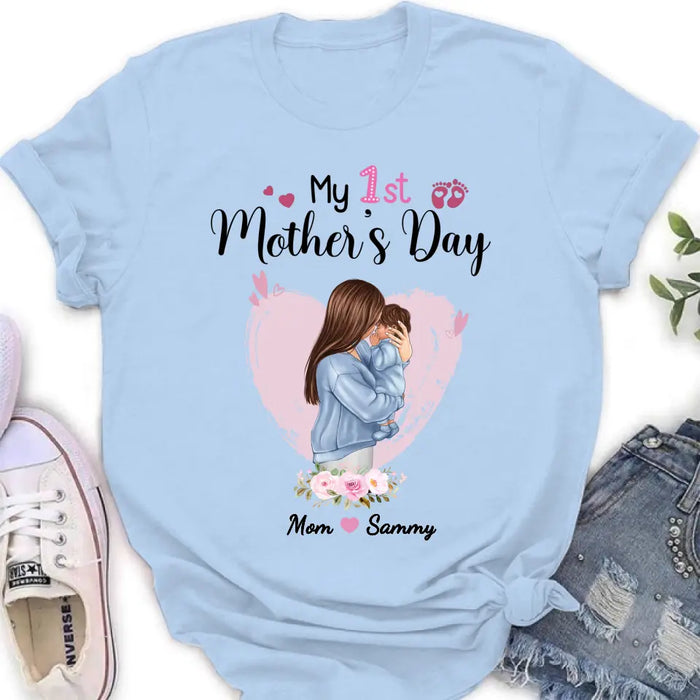 Custom Personalized Mother T-shirt/ Long Sleeve/ Sweatshirt/ Hoodie - Mother's Day Gift Idea - My 1st Mother's Day