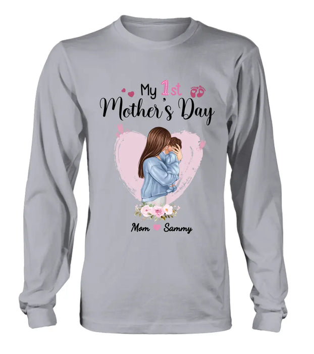 Custom Personalized Mother T-shirt/ Long Sleeve/ Sweatshirt/ Hoodie - Mother's Day Gift Idea - My 1st Mother's Day