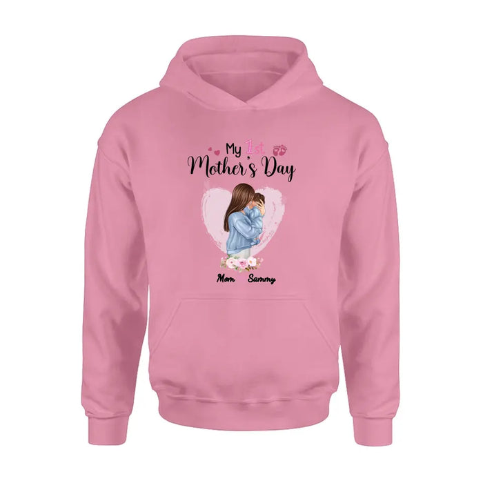 Custom Personalized Mother T-shirt/ Long Sleeve/ Sweatshirt/ Hoodie - Mother's Day Gift Idea - My 1st Mother's Day