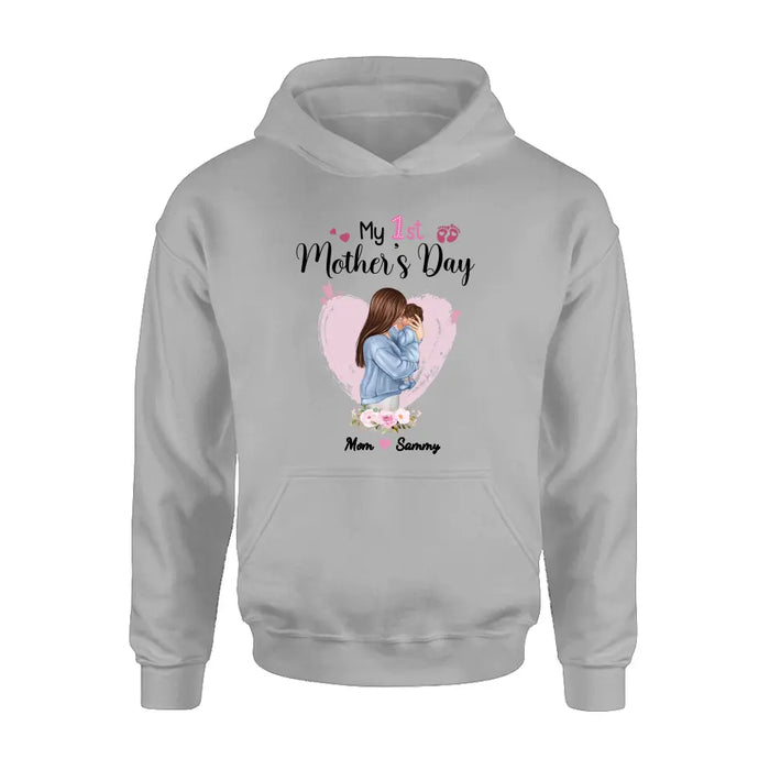 Custom Personalized Mother T-shirt/ Long Sleeve/ Sweatshirt/ Hoodie - Mother's Day Gift Idea - My 1st Mother's Day