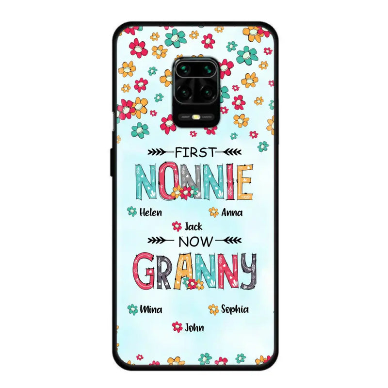 Personalized Grandma Phone Case - Up to 4 Kids And 8 Grandkids - Mother's Day Gift Idea for Grandma - First Mom Now Nana Kid And Grandkids Flower Pattern - Cases For Xiaomi/ Oppo/ Huawei