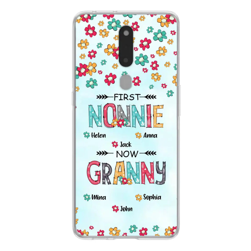 Personalized Grandma Phone Case - Up to 4 Kids And 8 Grandkids - Mother's Day Gift Idea for Grandma - First Mom Now Nana Kid And Grandkids Flower Pattern - Cases For Xiaomi/ Oppo/ Huawei