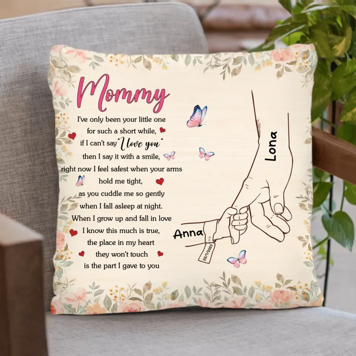 Custom Personalized Hand Quilt/Single Layer Fleece Blanket/Pillow Cover - Gift Idea For Mother's Day - Upto 6 Kids - Mommy I've Only Been Your Little One For Such A Short While