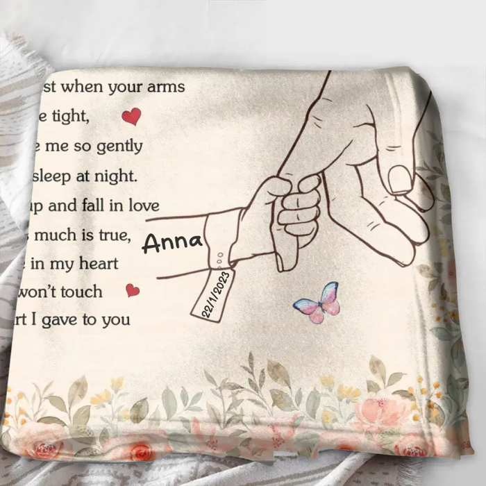 Custom Personalized Hand Quilt/Single Layer Fleece Blanket/Pillow Cover - Gift Idea For Mother's Day - Upto 6 Kids - Mommy I've Only Been Your Little One For Such A Short While