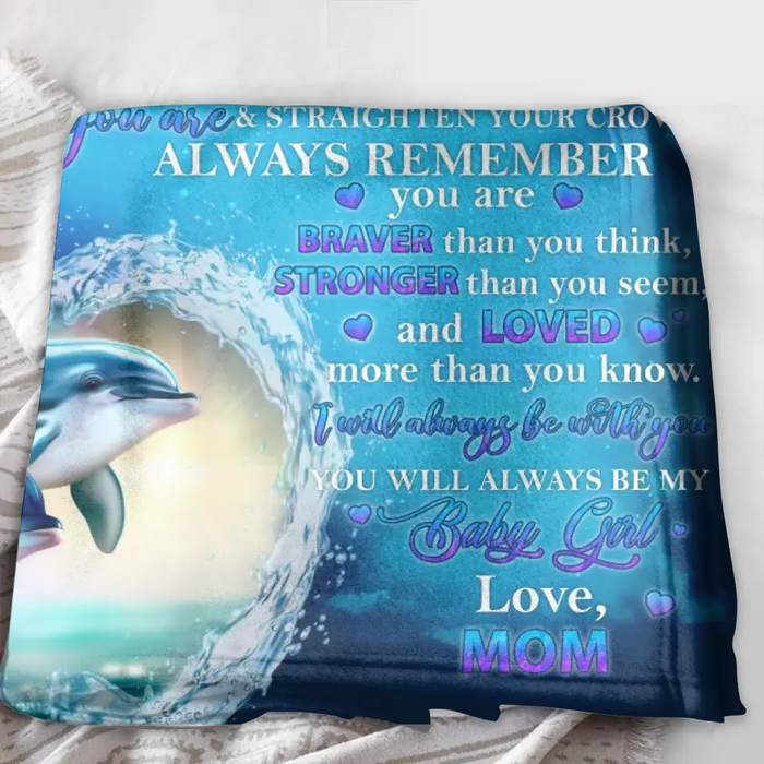 Custom Personalized Daughter Singer Layer Fleece/Quilt Blanket - Gift Idea for Daughter from Mom - To My Daughter Never Feel That You Are Alone