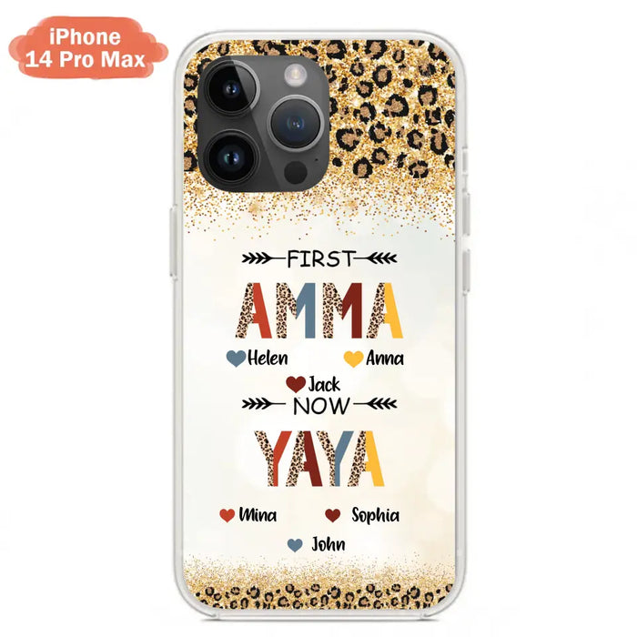 Personalized Grandma Phone Case - Upto 4 Kids And 8 Grandkids - Mother's Day Gift Idea for Grandma - First Mom Now Nana Kid And Grandkids - Case For iPhone And Samsung