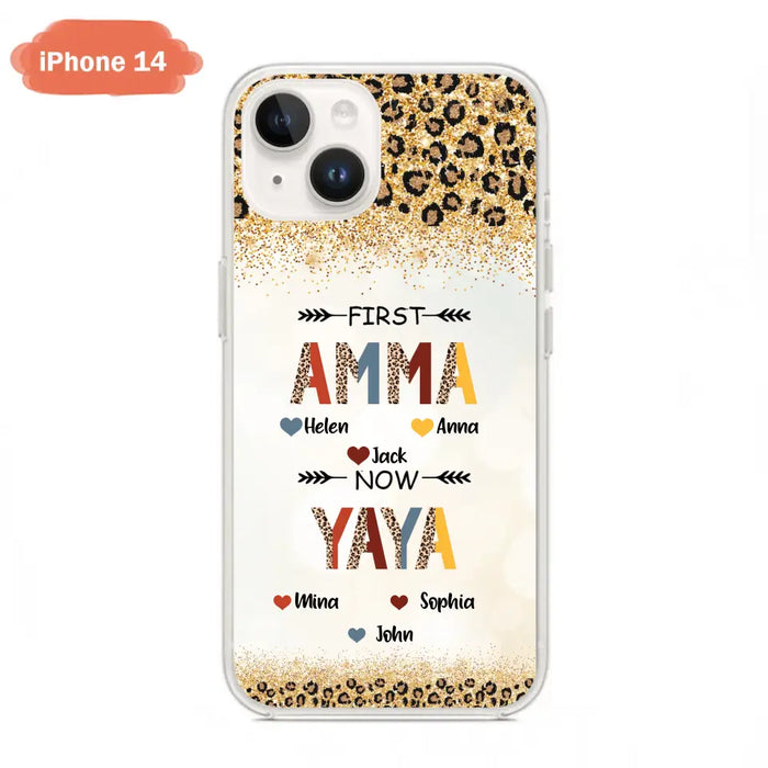 Personalized Grandma Phone Case - Upto 4 Kids And 8 Grandkids - Mother's Day Gift Idea for Grandma - First Mom Now Nana Kid And Grandkids - Case For iPhone And Samsung