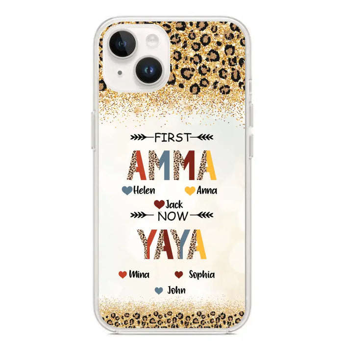 Personalized Grandma Phone Case - Upto 4 Kids And 8 Grandkids - Mother's Day Gift Idea for Grandma - First Mom Now Nana Kid And Grandkids - Case For iPhone And Samsung