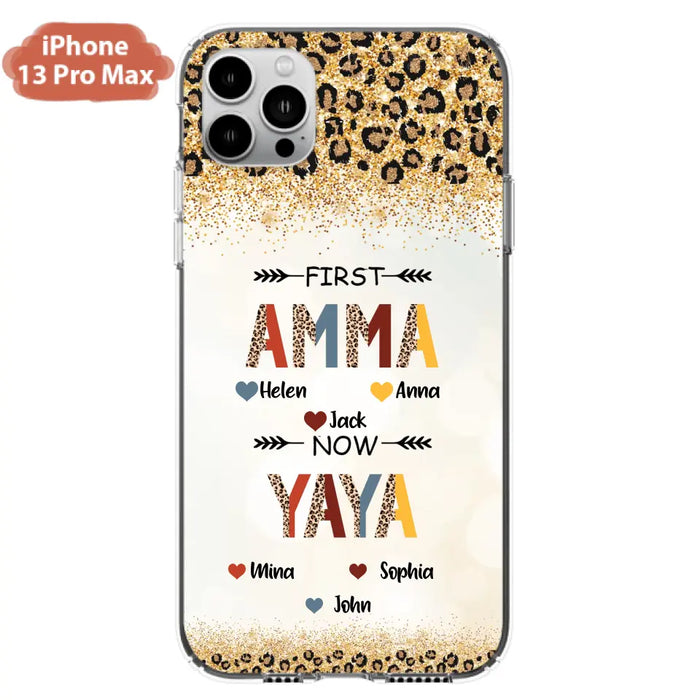 Personalized Grandma Phone Case - Upto 4 Kids And 8 Grandkids - Mother's Day Gift Idea for Grandma - First Mom Now Nana Kid And Grandkids - Case For iPhone And Samsung