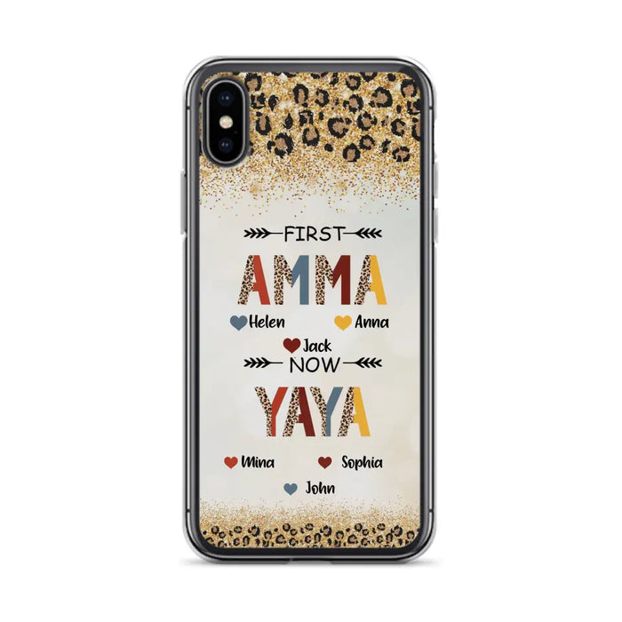 Personalized Grandma Phone Case - Upto 4 Kids And 8 Grandkids - Mother's Day Gift Idea for Grandma - First Mom Now Nana Kid And Grandkids - Case For iPhone And Samsung