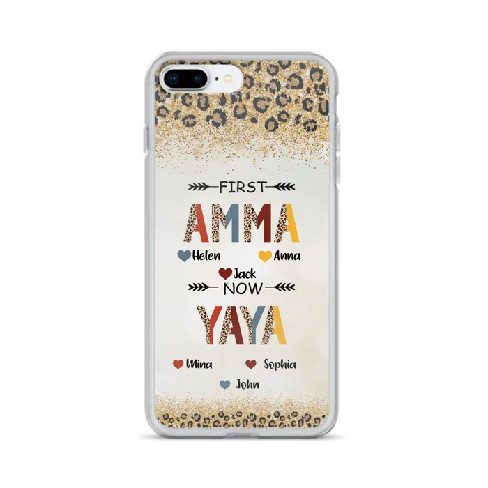 Personalized Grandma Phone Case - Upto 4 Kids And 8 Grandkids - Mother's Day Gift Idea for Grandma - First Mom Now Nana Kid And Grandkids - Case For iPhone And Samsung