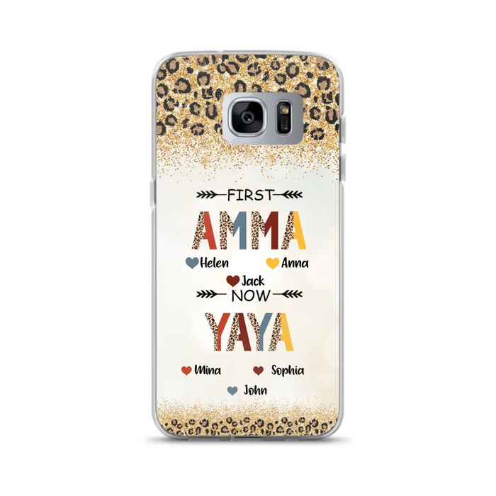 Personalized Grandma Phone Case - Upto 4 Kids And 8 Grandkids - Mother's Day Gift Idea for Grandma - First Mom Now Nana Kid And Grandkids - Case For iPhone And Samsung