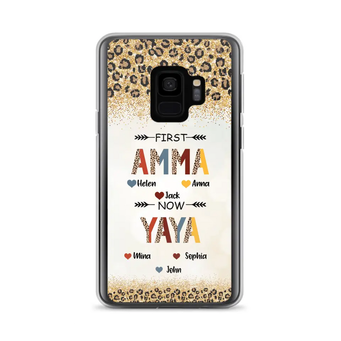 Personalized Grandma Phone Case - Upto 4 Kids And 8 Grandkids - Mother's Day Gift Idea for Grandma - First Mom Now Nana Kid And Grandkids - Case For iPhone And Samsung