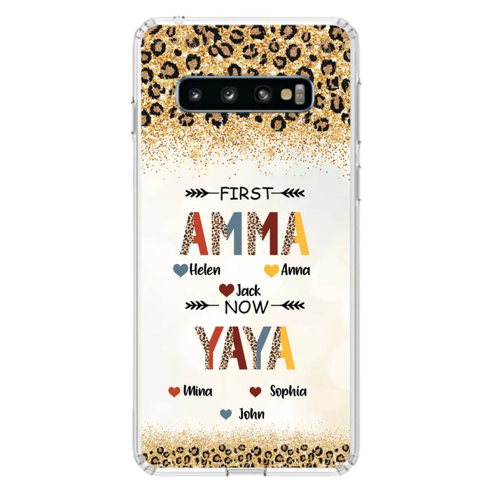 Personalized Grandma Phone Case - Upto 4 Kids And 8 Grandkids - Mother's Day Gift Idea for Grandma - First Mom Now Nana Kid And Grandkids - Case For iPhone And Samsung