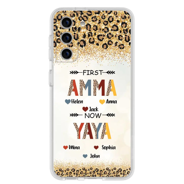 Personalized Grandma Phone Case - Upto 4 Kids And 8 Grandkids - Mother's Day Gift Idea for Grandma - First Mom Now Nana Kid And Grandkids - Case For iPhone And Samsung