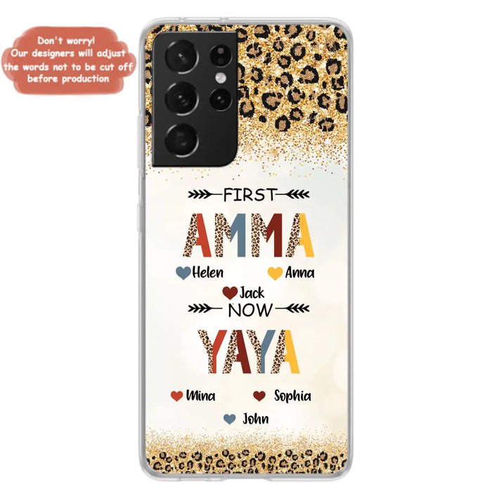 Personalized Grandma Phone Case - Upto 4 Kids And 8 Grandkids - Mother's Day Gift Idea for Grandma - First Mom Now Nana Kid And Grandkids - Case For iPhone And Samsung