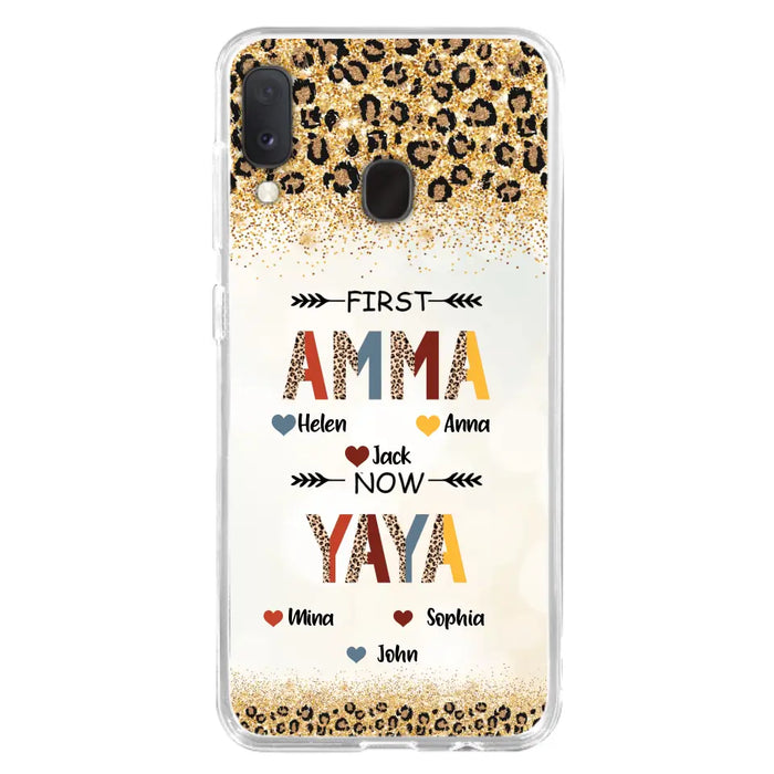 Personalized Grandma Phone Case - Upto 4 Kids And 8 Grandkids - Mother's Day Gift Idea for Grandma - First Mom Now Nana Kid And Grandkids - Case For iPhone And Samsung