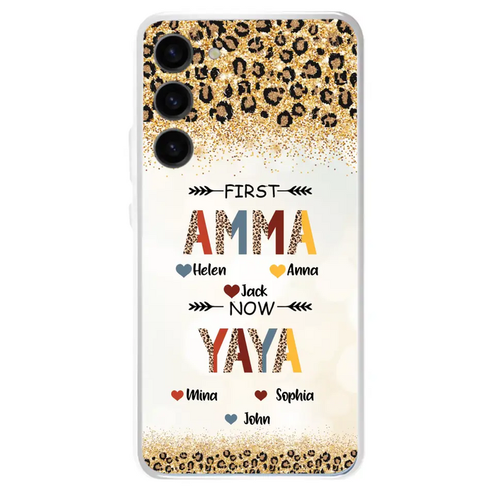 Personalized Grandma Phone Case - Upto 4 Kids And 8 Grandkids - Mother's Day Gift Idea for Grandma - First Mom Now Nana Kid And Grandkids - Case For iPhone And Samsung