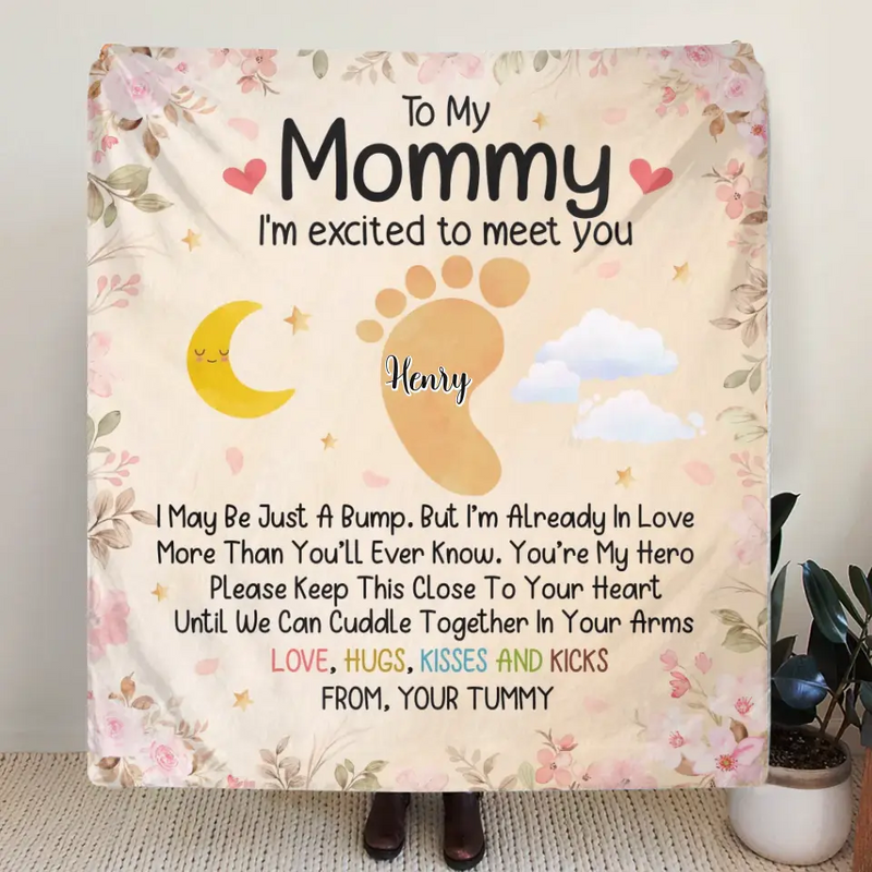 Personalized To My Mommy Fleece Throw Blanket/Quilt - Gift Idea For Mother's Day - You're My Hero