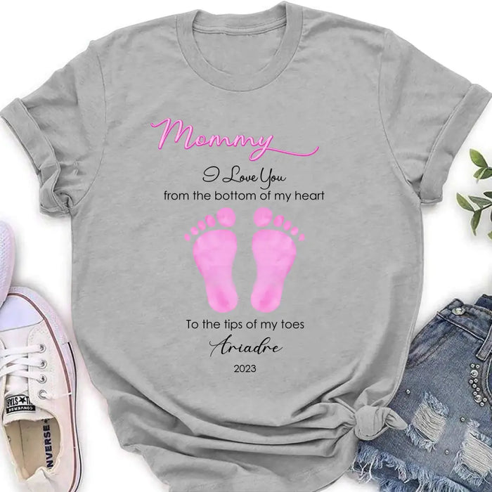 Personalized Mother's Day/ Father's Day Shirt/ Hoodie - Gift Idea From Kid to Mom/ Dad - I Love You From The Bottom Of My Heart