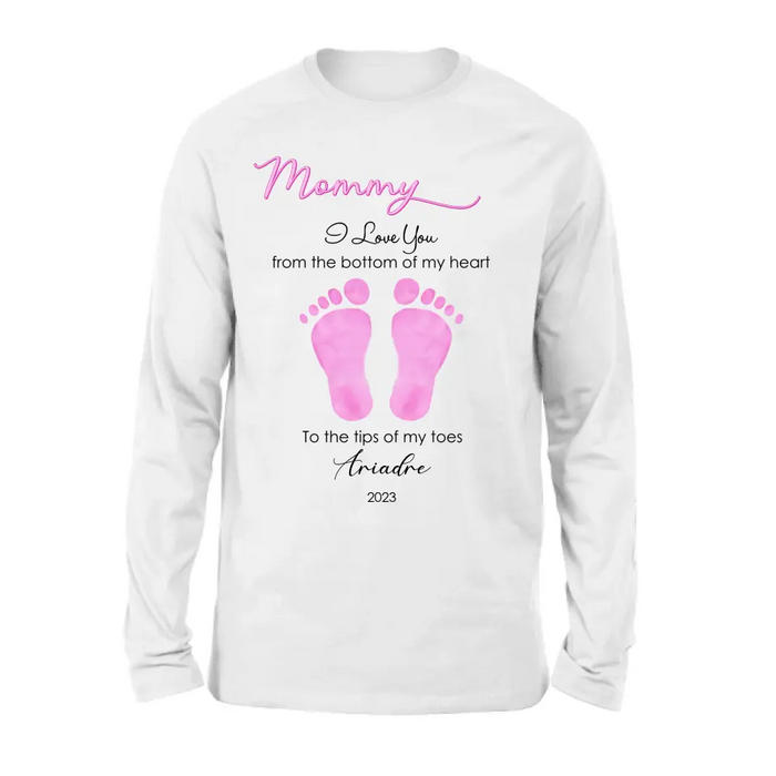 Personalized Mother's Day/ Father's Day Shirt/ Hoodie - Gift Idea From Kid to Mom/ Dad - I Love You From The Bottom Of My Heart