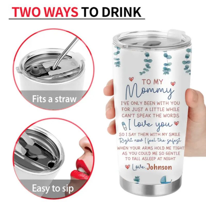 Personalized  Elephant Tumbler - Gift Idea For Mother's Day - To My Mommy I've Only Been Your Little One For Just A Little While