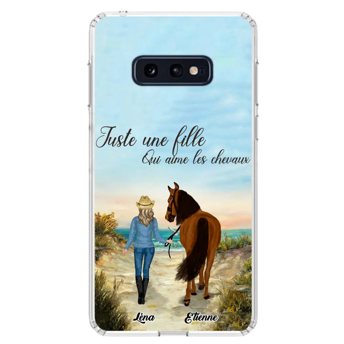 Étuis De Téléphone Personnalisés Pour Une Fille Qui Aime Les Chevaux - Cadeaux Personnalisés Pour Les Amoureux Des Chevaux - Jusqu'À 6 Chevaux - Juste Une Fille Qui Aime Les Chevaux