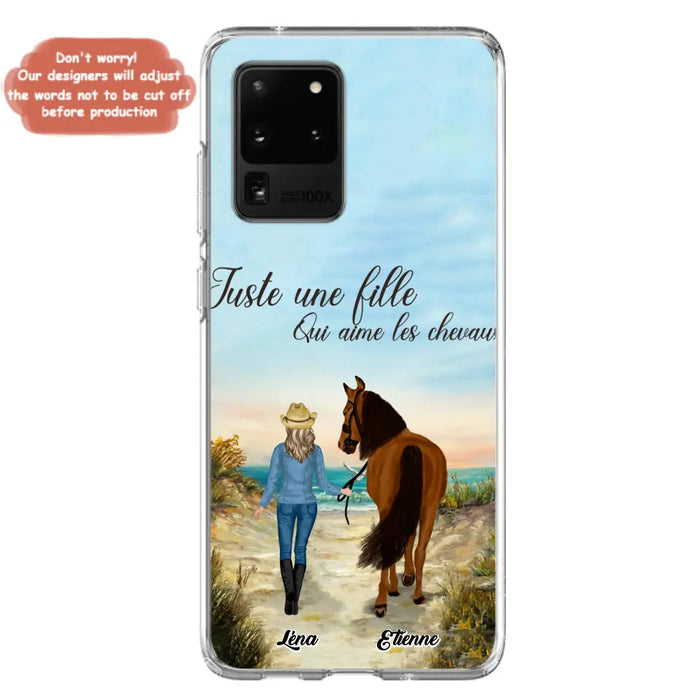 Étuis De Téléphone Personnalisés Pour Une Fille Qui Aime Les Chevaux - Cadeaux Personnalisés Pour Les Amoureux Des Chevaux - Jusqu'À 6 Chevaux - Juste Une Fille Qui Aime Les Chevaux